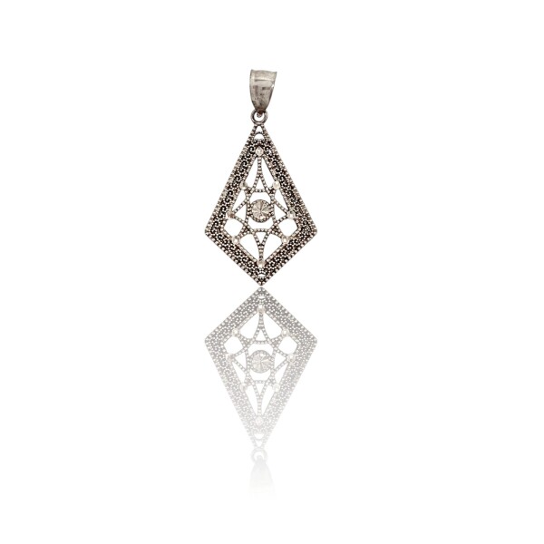 Dije colgante labrado marqués- Plata 925 - Sin piedra-CP4608 sinpiedra