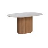 Mesa de Comedor 1.6 Oval - Línea Manhattan Blanco/Marrón