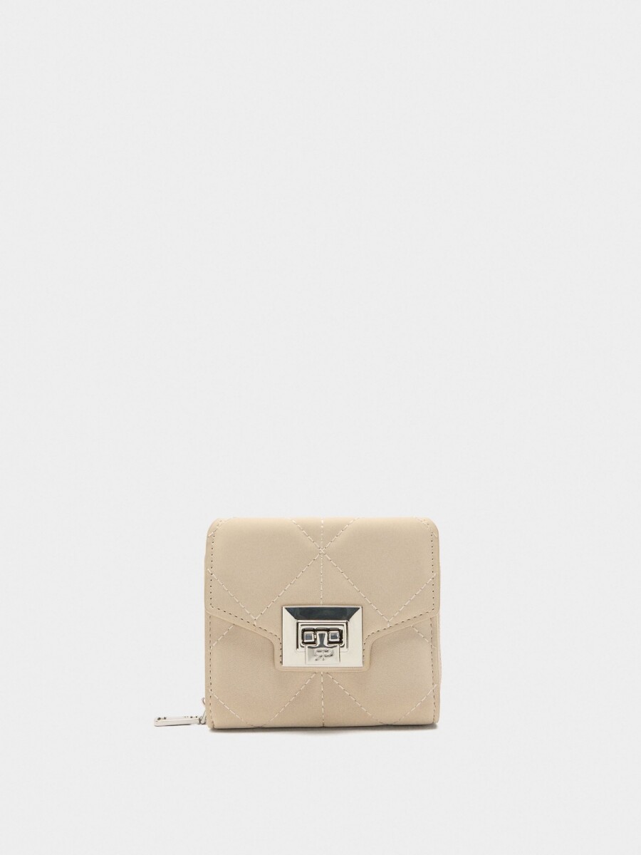Cartera Acolchoada Con Textura Suave crudo