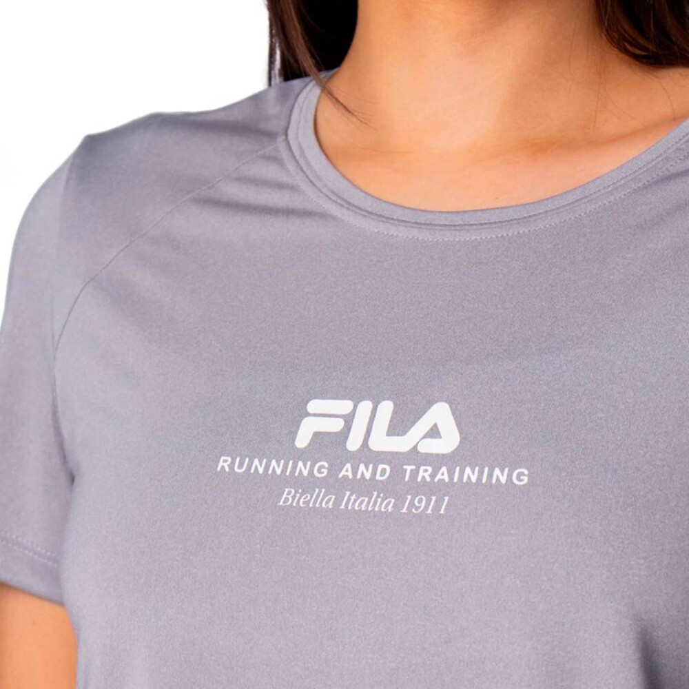Fila Remera manga corta Basic train ii Mujer - Gris/Blanco Gris-Blanco