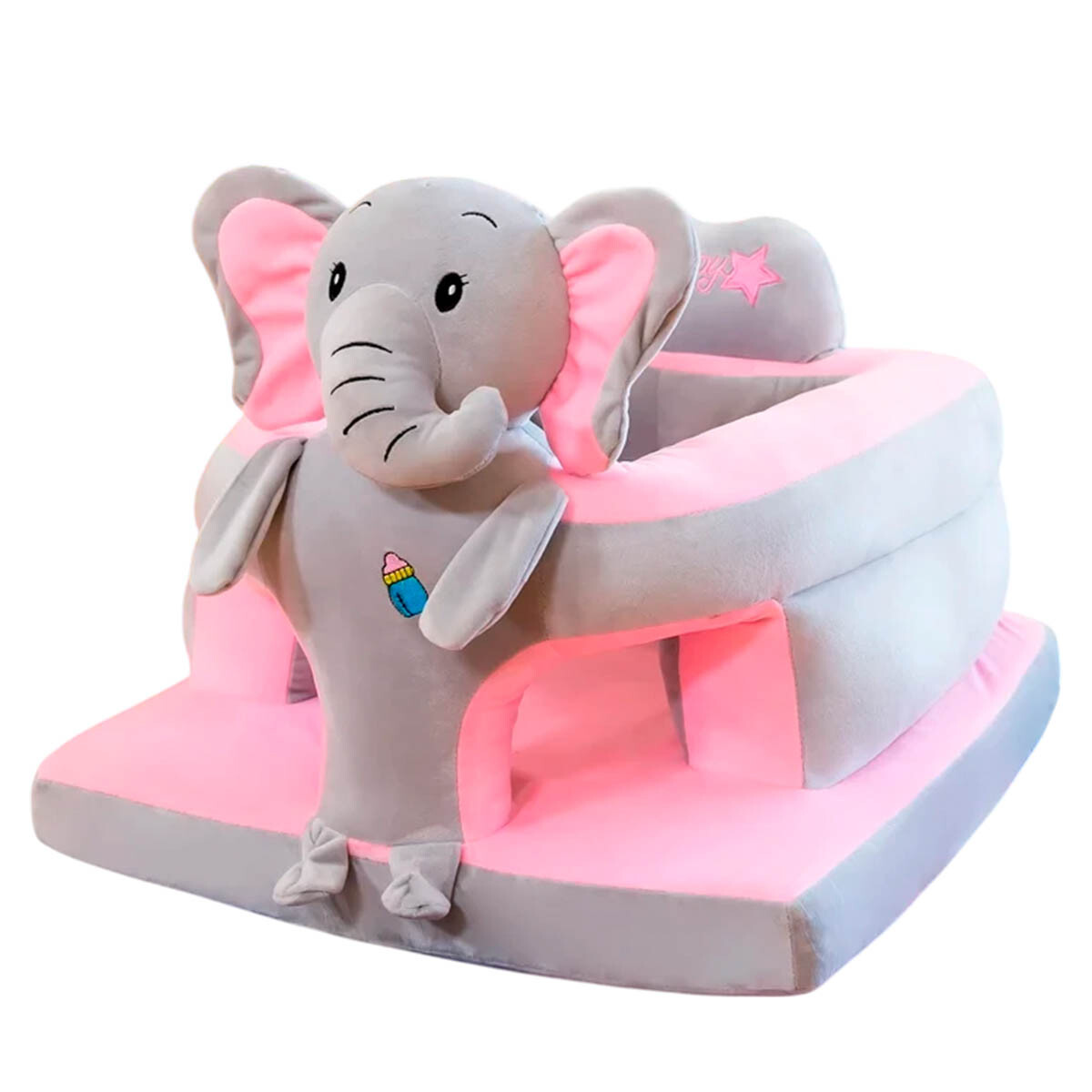 Sillón Puff Infantil Animales Felpa Asiento Corral - Hog009006-ele 