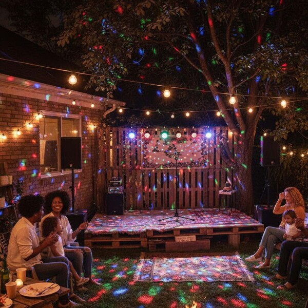 Luz De Escenario Led Bola De Luces UV Control Remoto 6W 220V Color Negro