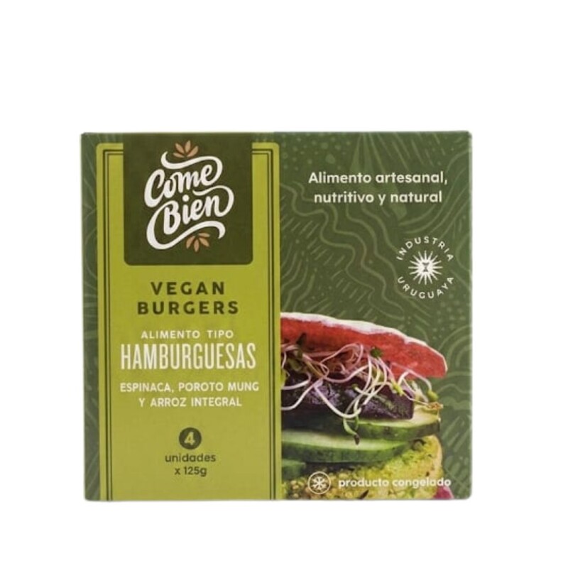 HAMBURGUESAS ESPINACA, POROTO Y ARROZ INTEGRAL X 4 HAMBURGUESAS ESPINACA, POROTO Y ARROZ INTEGRAL X 4