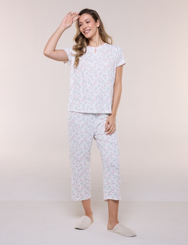 Pijama Con Capri CRUDO/MULTI