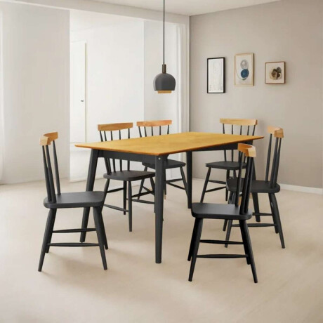 Juego de comedor 6 Sillas Udine Ebano