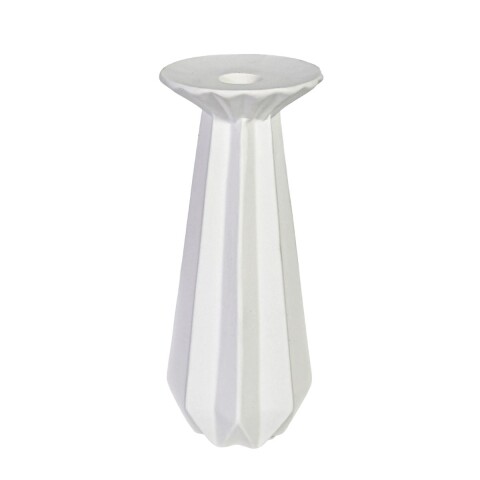 PORTA VELA CERAMICA BLANCO 11X26.5CM Unica