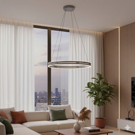 Colgante led anillo motorizado 44w 70cm a control remoto con varias funciones, Gris grafito Colgante led anillo motorizado 44w 70cm a control remoto con varias funciones, Gris grafito