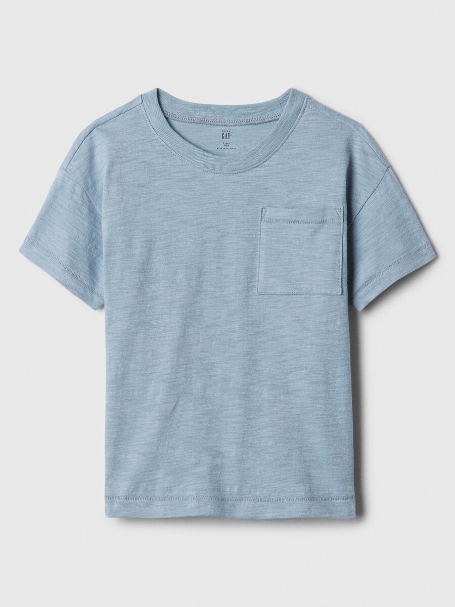Remera Con Bolsillo Toddler Niño - New England Sky 