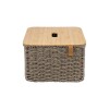 CESTA CUAD MARRON C/TAPA 27X27X16CM Unica