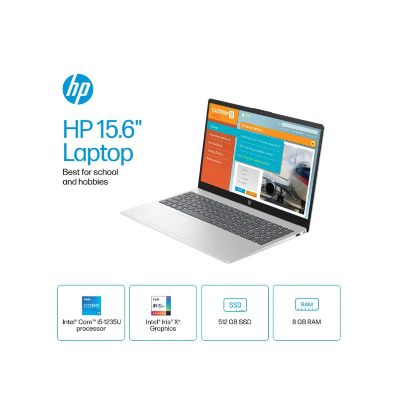 Notebook HP 15-FD0005 I5-1235U 512GB 8GB 15.6" Silver Touch Notebook HP 15-FD0005 I5-1235U 512GB 8GB 15.6" Silver Touch