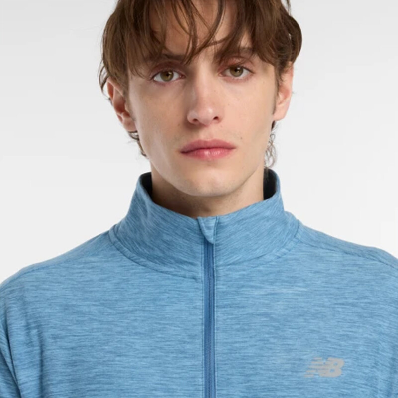 Buzo New Balance Space Dye 1/4 Zip Azul