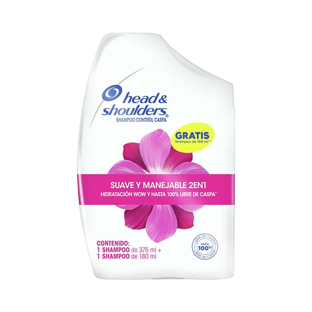Pack Shampoo Head & Shoulders Suave y Menejable 375ml + 180ml 