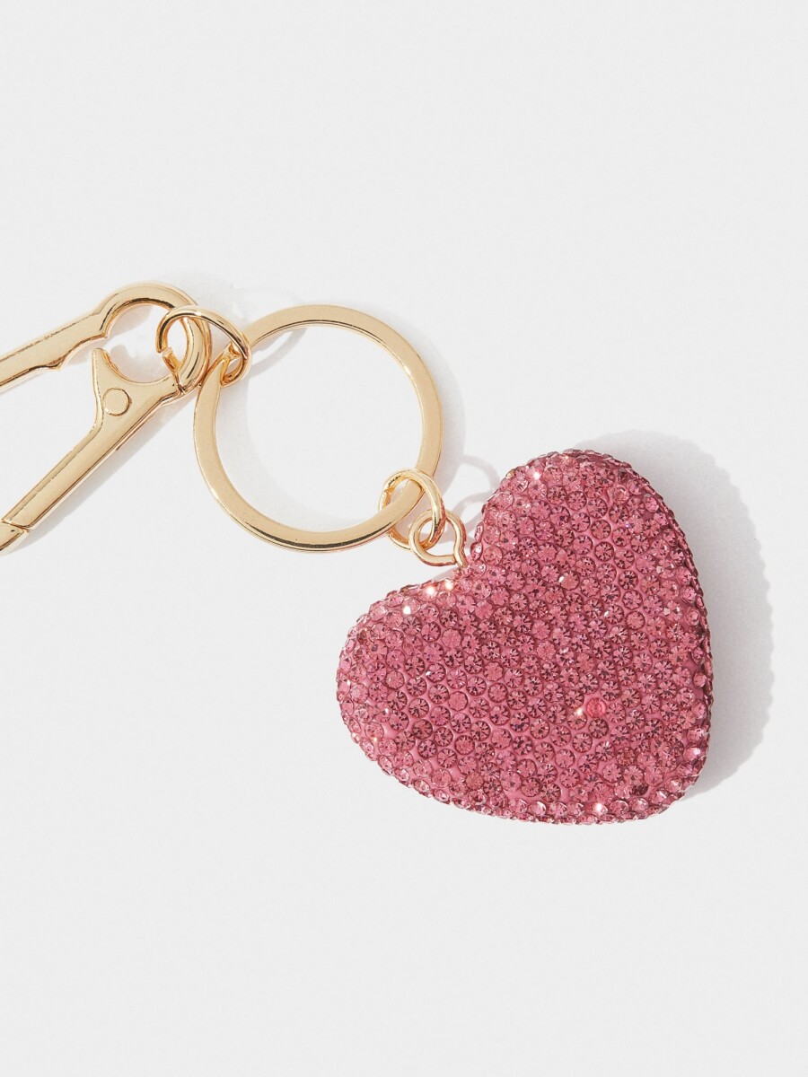 Llavero Charm De Corazón rosa