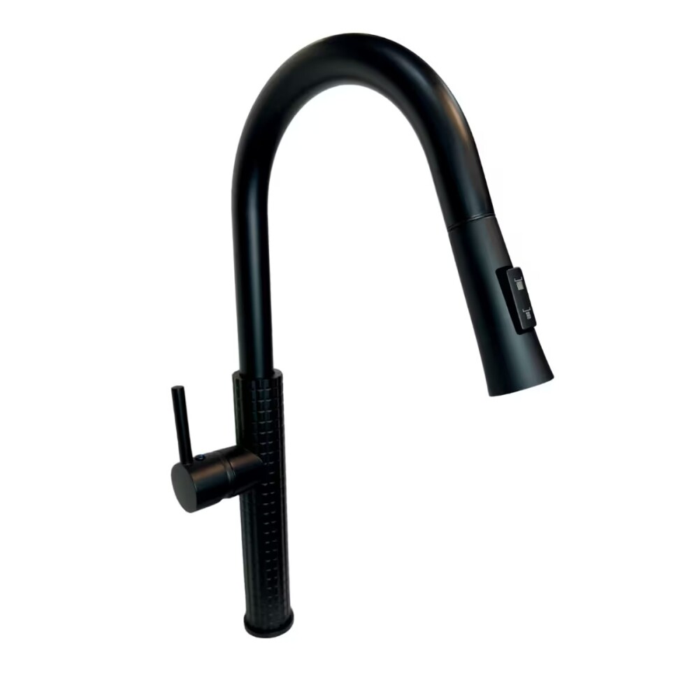 Grifería de cocina Monocomando de mesada extensible Negra texturizada Grifería De Cocina Monocomando De Mesada Extensible Negra Texturizada