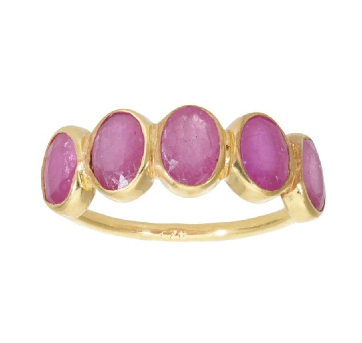 Anillo medio sin fin -Plata rodinada con micra oro 18k-Piedra Rubí- AN2018 - conpiedra 