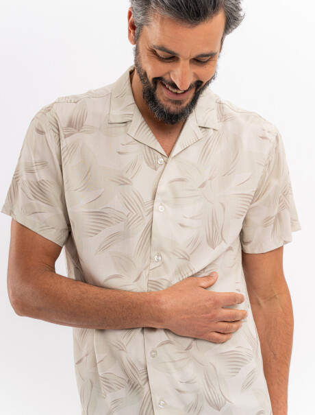 Camisa m/c estampada verde claro
