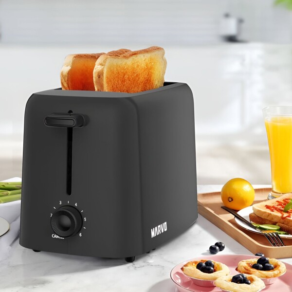 Tostadora Eléctrica 2 Panes Marvo 6 NIveles Tostado 650W Variante Color Negro