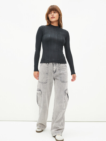 POLERA BROLLA GRIS OSCURO