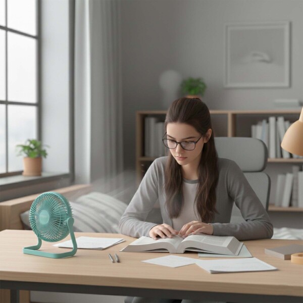 Ventilador De Escritorio Portatil Inclinable 14,5 Cm Usb Color verde