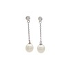 Caravanas Colgante Perlas españolas-Plata 925-Con Perla y Zirconia-CA3220 Conperla