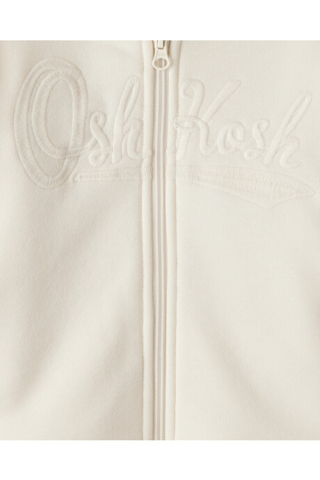 Campera de algodón, con forro polar y logo Sin color