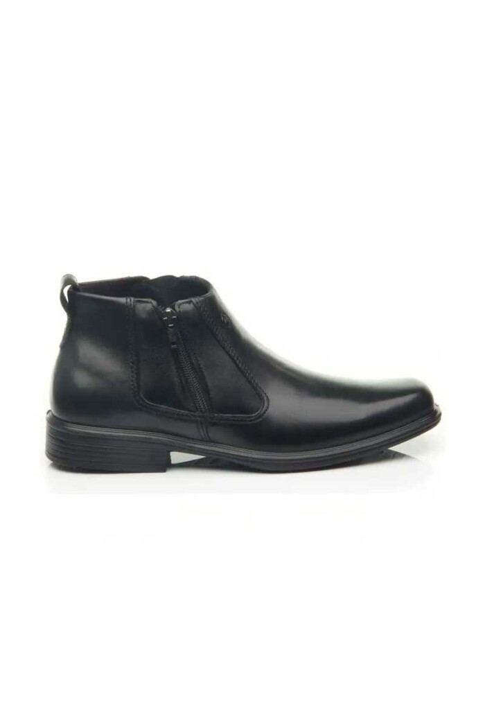BOTIN PEGADA HOMBRE CUERO CON CIERRE 124751 Negro