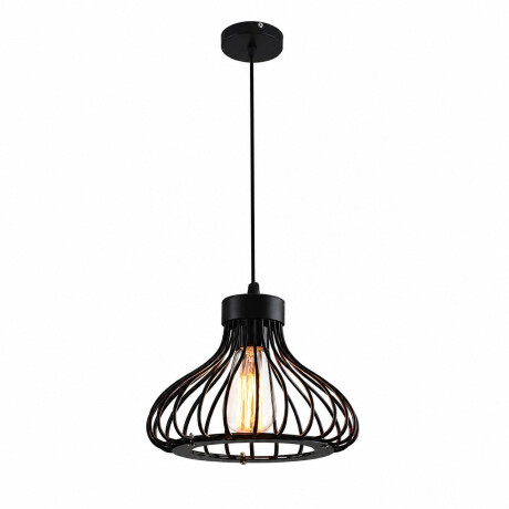 Lámpara Colgante Jaula Metal E27 Vintage Decoración Retro Negro
