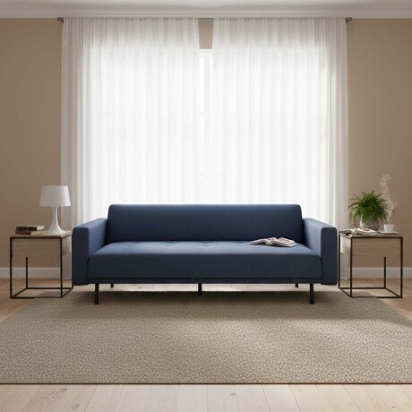 SOFÁ CAMA 2 CUERPOS TELA AZUL HUGO