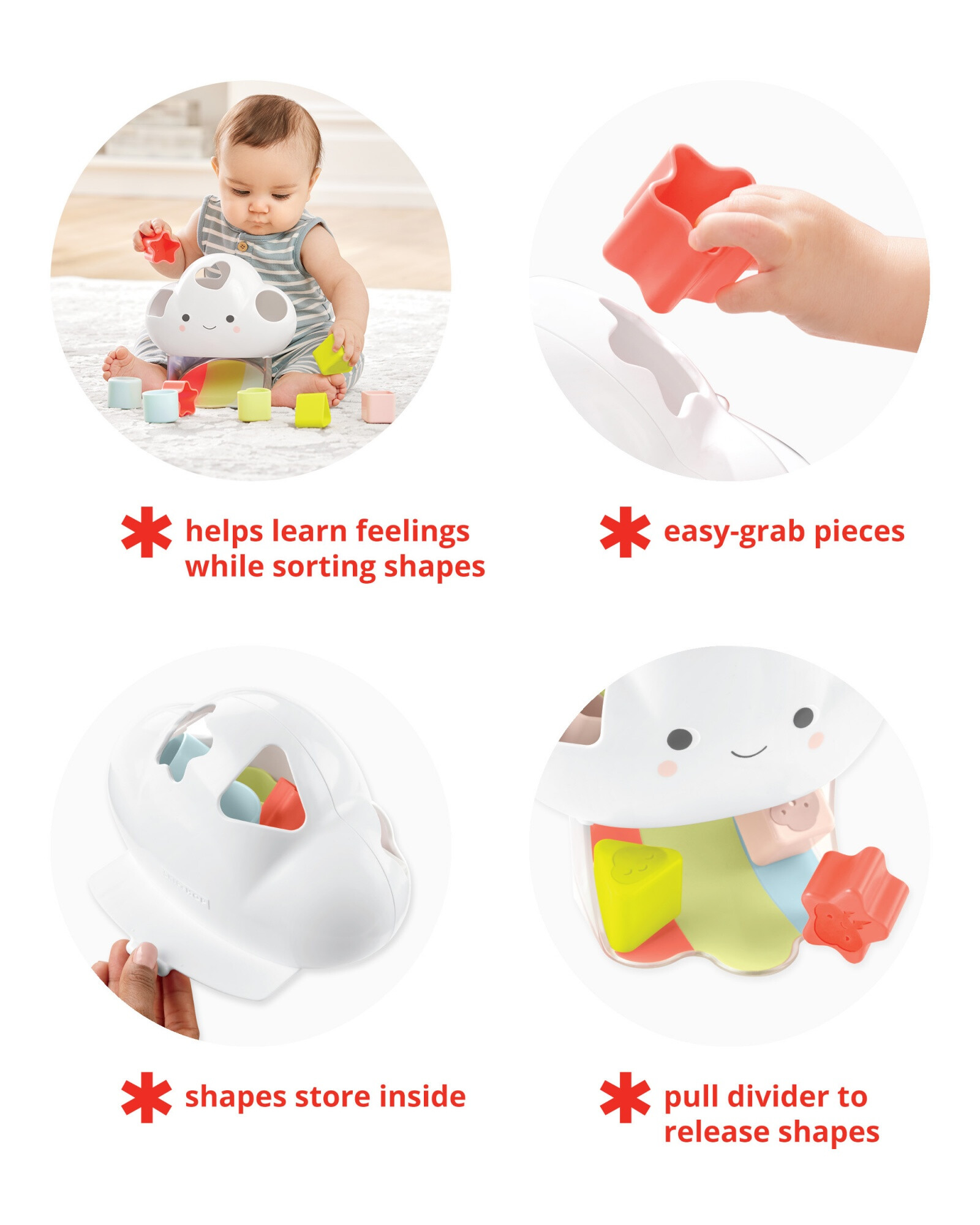 Juguete organizador de formas, diseño nube Juguete organizador de formas, diseño nube