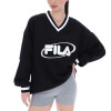 Fila Mujer Fit V-neck Pullover - Black Negro