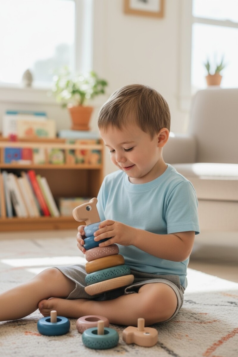 Juego aros apilables BUBA CLOUDY montessori 