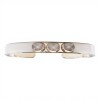 Brazalete Jaipur-Plata 925 rodinada-Piedra Cuarzo rosa-BR2008 conpiedra