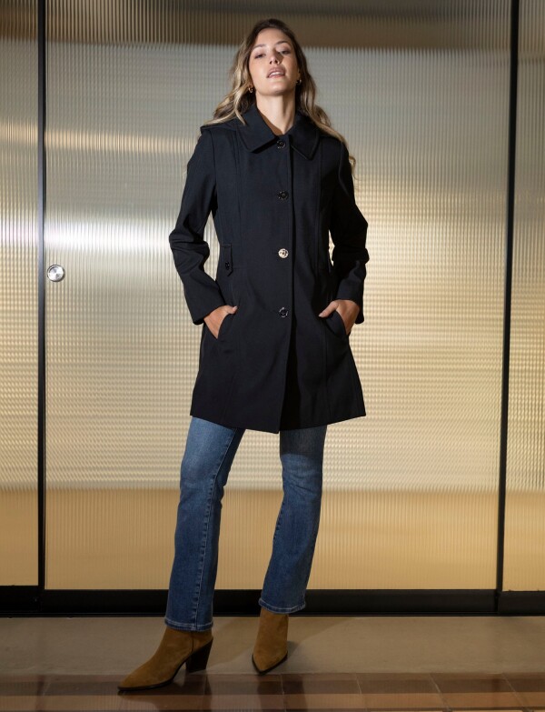 Gabardina Impermeable Capucha NEGRO