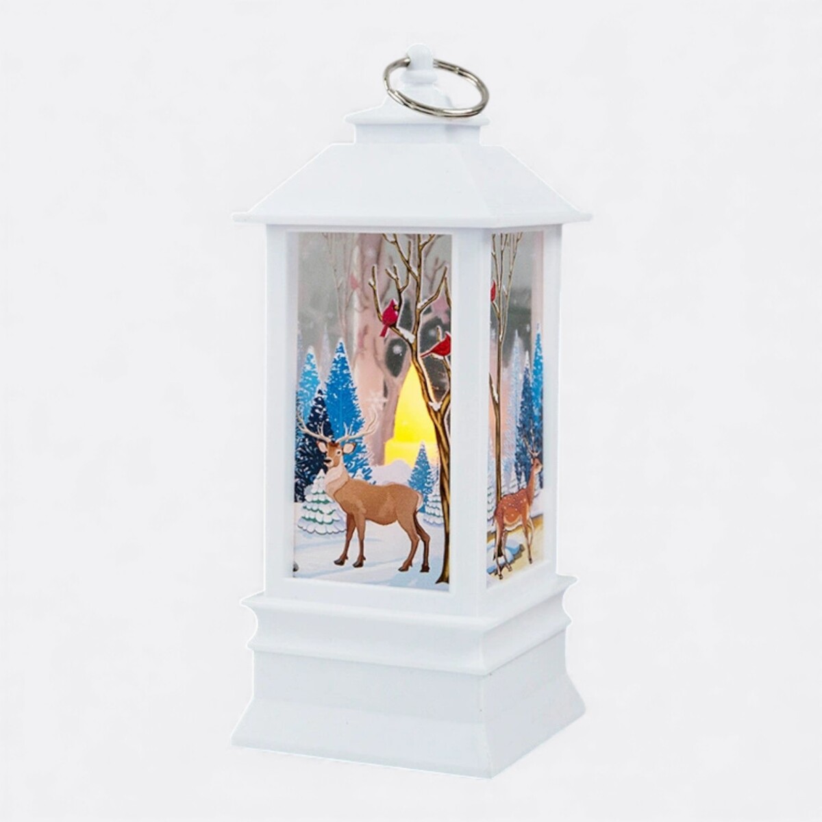 Farol Navideño Grande - Blanco Ciervo 