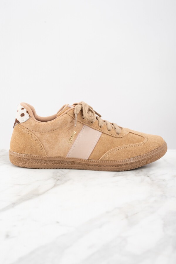 Zapatilla Gamuza Combinada Mocha