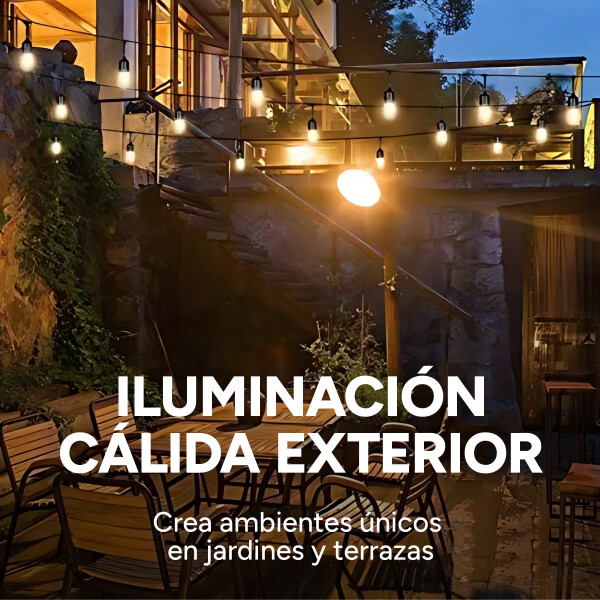 Guirnalda 10 Luces Luz Cálida 5 Metros Interior Exterior Variante Calida