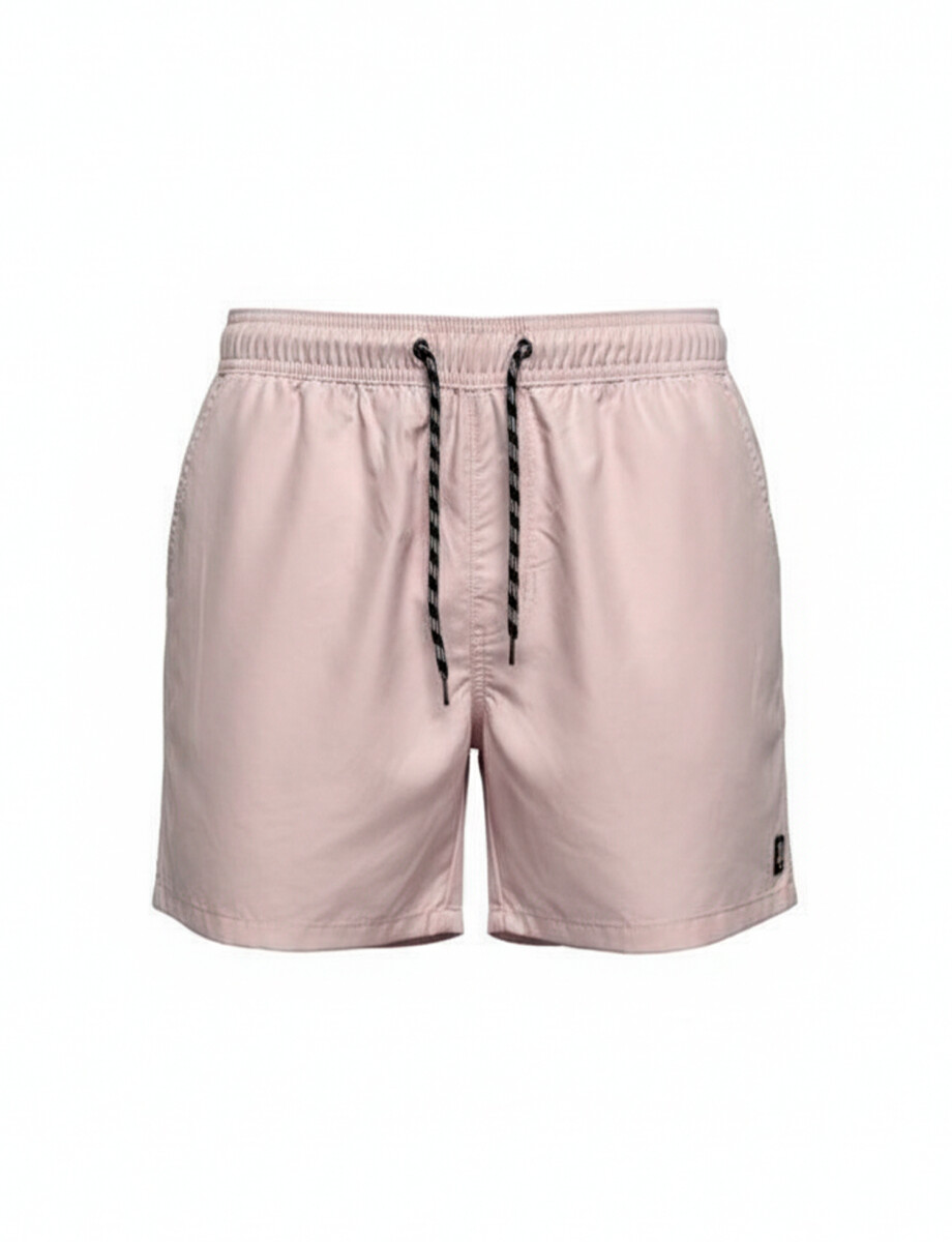 Short de baño liso rosa