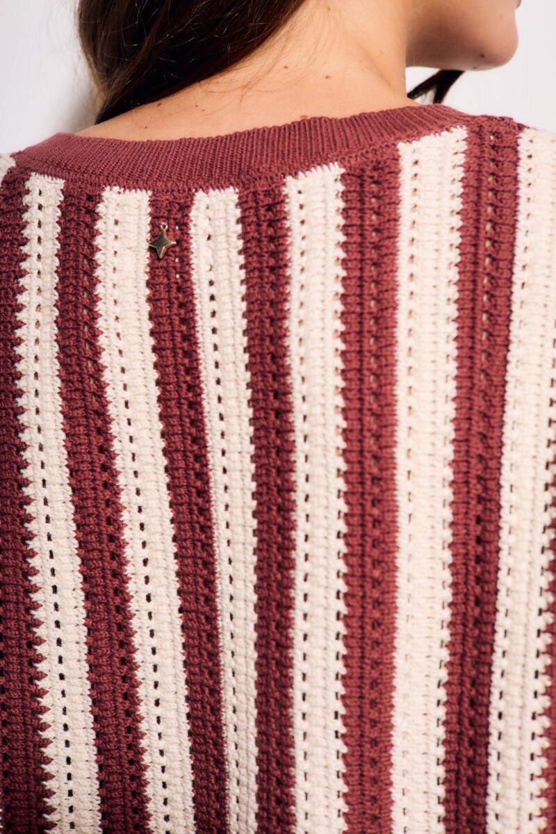 Chaleco Rayado Bordeaux