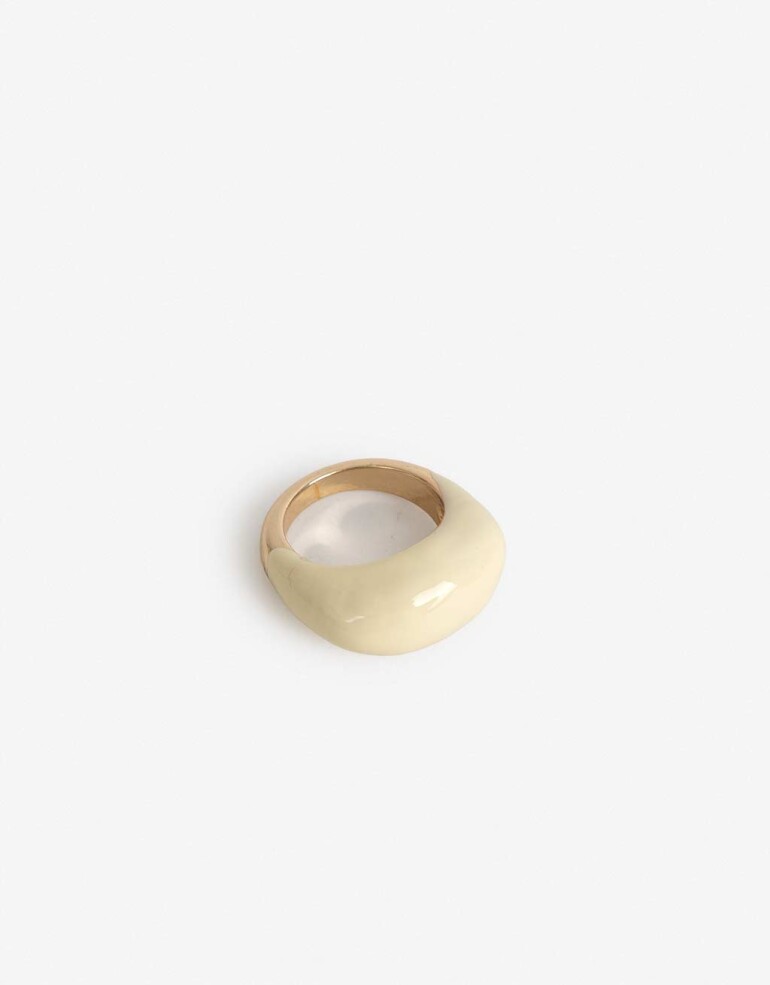 Anillos Medianos y Grandes Resina Anillo Resina - Plateado Rodio