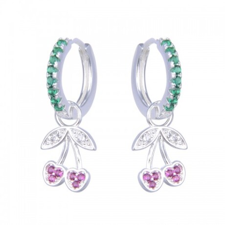 Par de aros de plata 925 con circonias. Par de aros de plata 925 con circonias.