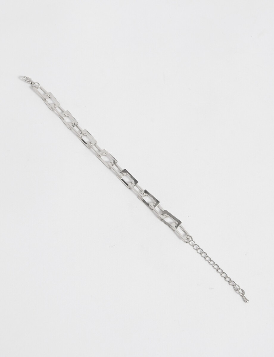 Pulsera eslabones - plateado 