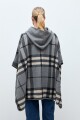 Capa cuadros con capucha gris