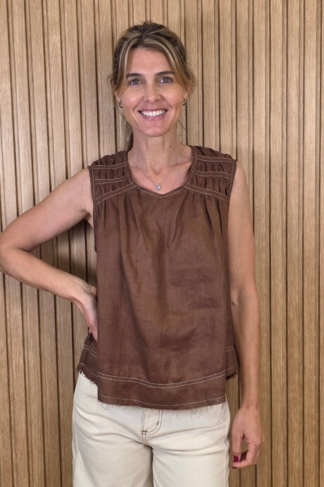 Musculosa Maui Lino Chocolate