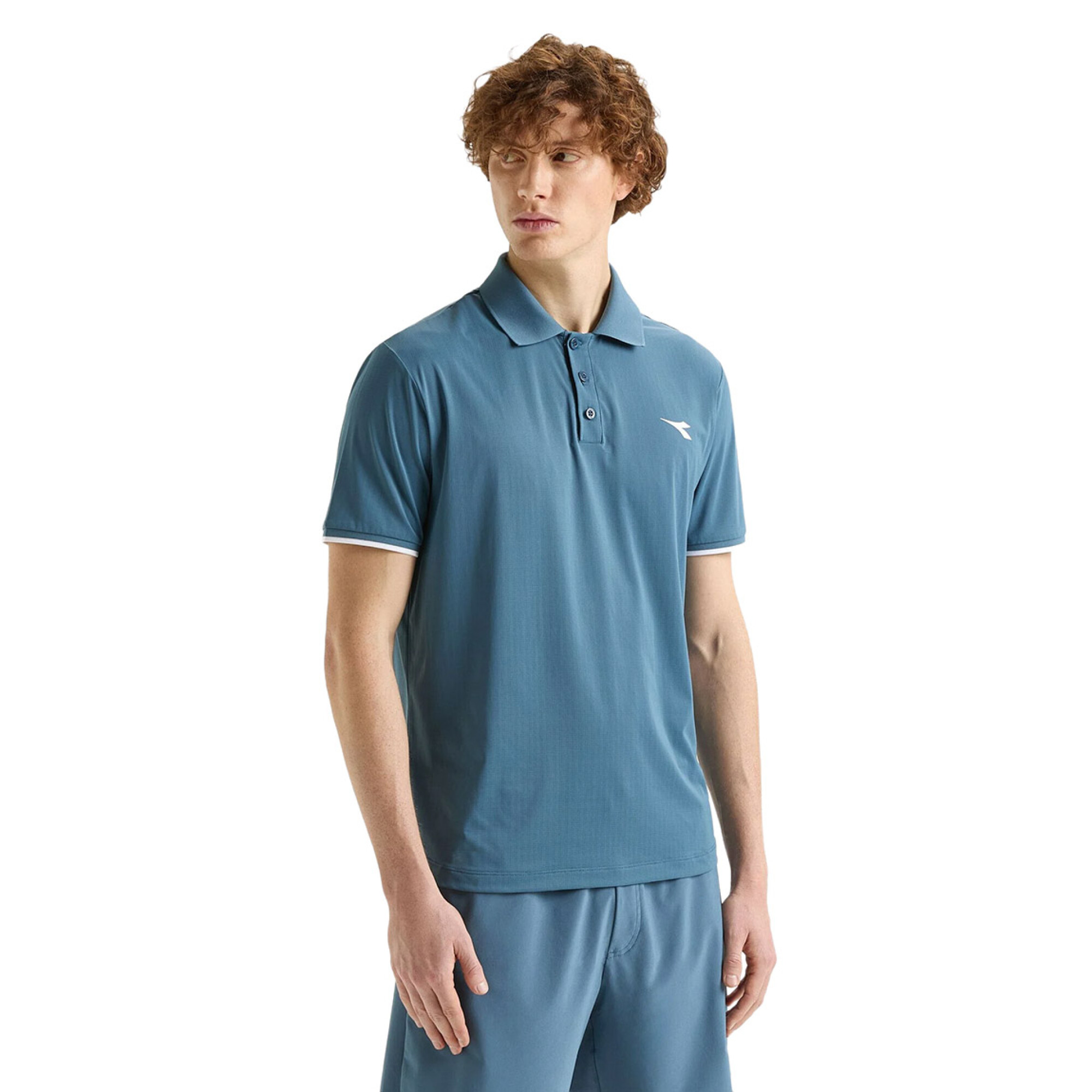 Diadora T-shirteria/top Ss Polo Icon - Azul Oscuro — Macri
