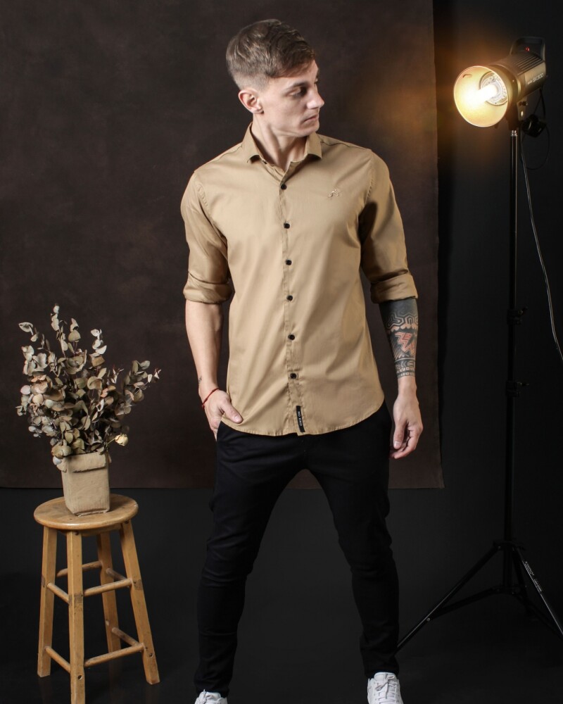 Camisa De Vestir Lisa Camel