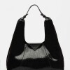 Cartera al hombro The Shopping En Cuero Grabado Snake Negro