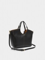 Bolso Tote Liso Con Cierre De Cremallera negro