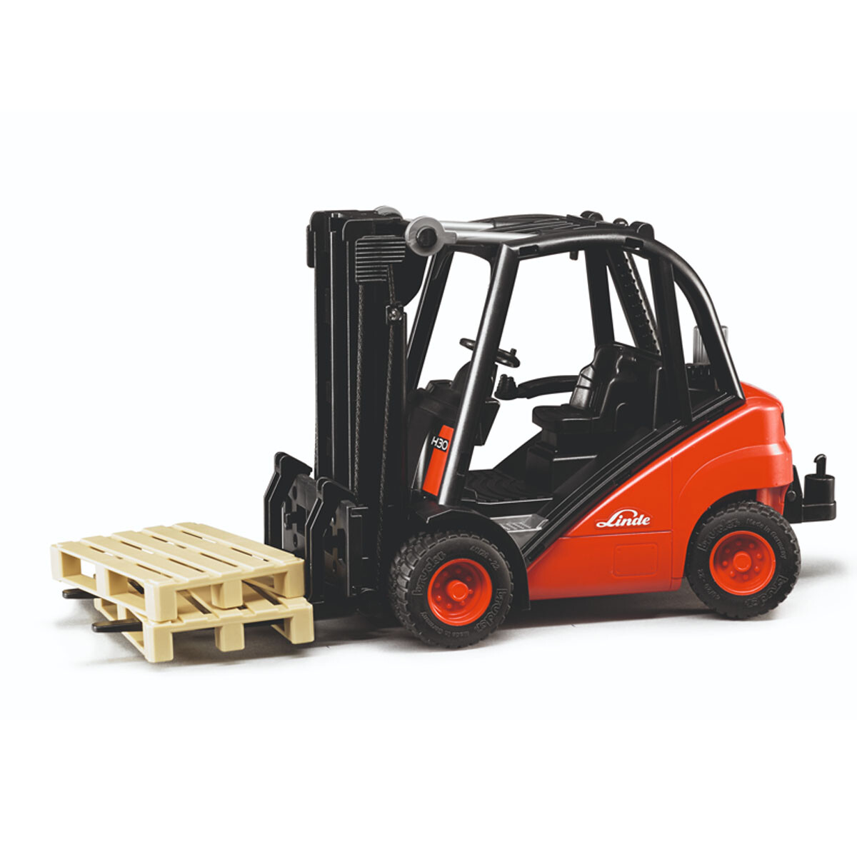 Auto elevadora H30D Linde con acoplamiento de remolque Bruder 