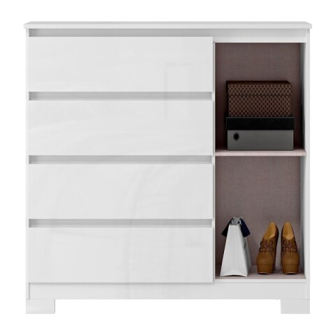 Juego de Dormitorio Ropero Monaco 4 Puertas y Comoda Vega 4 Cajones - Blanco Juego de Dormitorio Ropero Monaco 4 Puertas y Comoda Vega 4 Cajones - Blanco