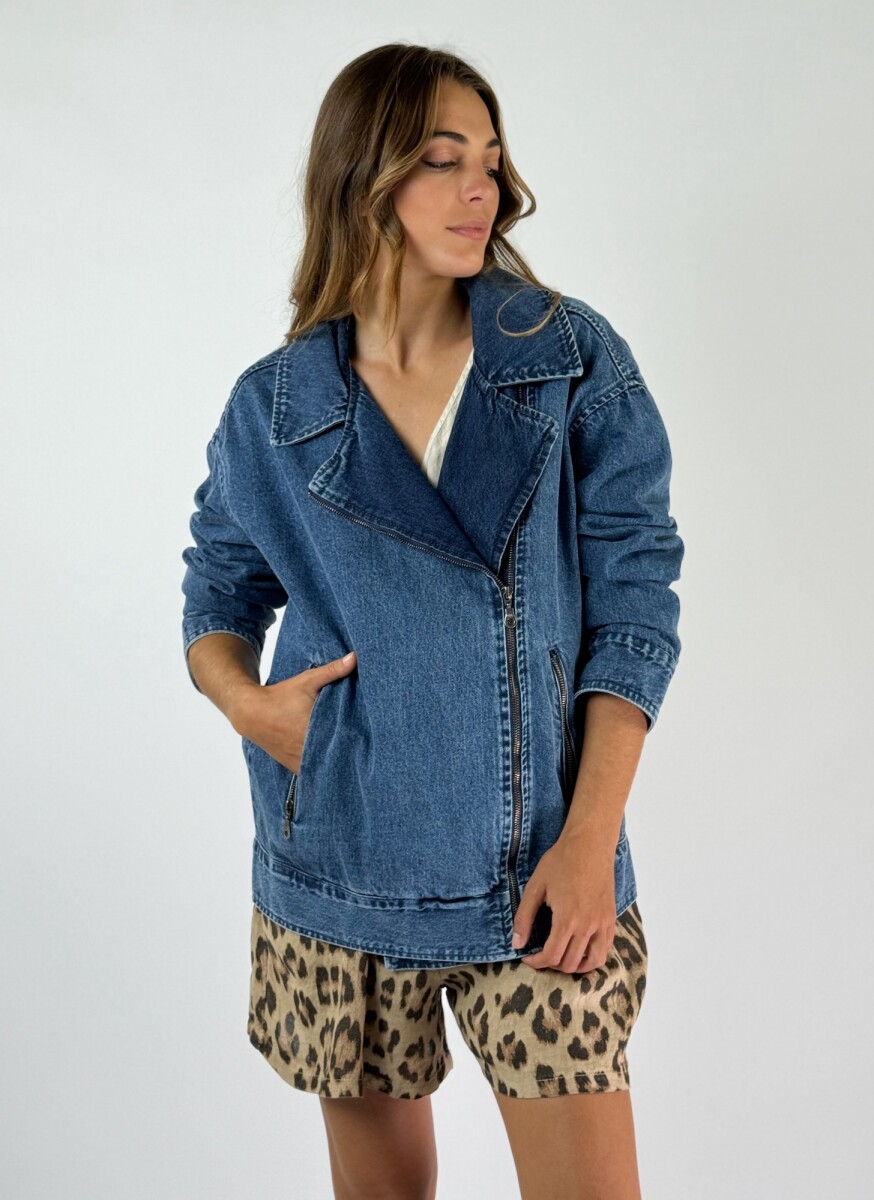 CAMPERA CRETA JEAN - AZUL 